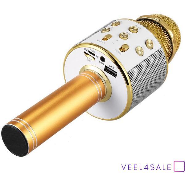 Best Verkocht! - Karaoke Microfoon - Draadloos - Bluetooth Verbinding - Goudkleurig - Karaoke Microfoon Bluetooth - Karaoke Set - Met Speaker - Volwassenen en Kinderen - Zingen - Veel4sale