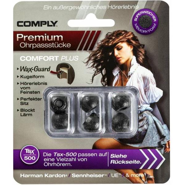 Comply Tsx 500 Comfort Plus Wax Guard Earphone Tips - Large