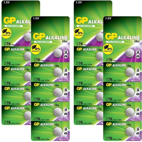 GP Extra Alkaline LR44 batterij | AG13 | 76A knoopcel batterijen 1.5V V13GA - 20 stuks