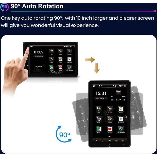 Volkswagen Seat Skoda Tesla style 10 inch Android 10 navigatie en multimediasysteem Bluetooth USB WiFi 1+16GB