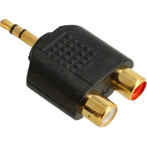Devine ADA148 adapter | 2x RCA female/vrouw - 3.5mm mini jack male/man, verloopadapter, stereo