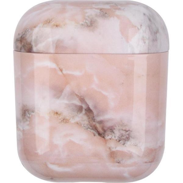 Finchy® Airpods Hoesje Marmer - Hard Airpods Case - Lichtroze - Voor Airpods 1 en 2 - Diverse Kleuren