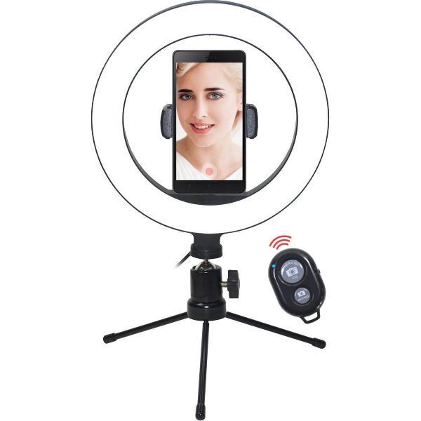 VAKOMTEK / LED-statiefringlicht met 3 kleuren en 10 helderheidsniveaus