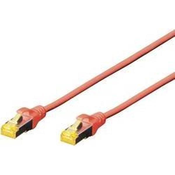 Digitus RJ45 DK-1644-A-020/R Netwerkkabel, patchkabel CAT 6A S/FTP 2.00 m Rood Halogeenvrij, Verdraaide paren, Snagless, Vlambestendig