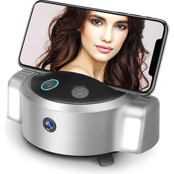 HHGAOKO - Automatische Gezichtstracking - Camerahouder - Vullicht - Webcam - Powerbank - 360 graden draaibaar - Accu - Mobiele Telefoon - Tablet