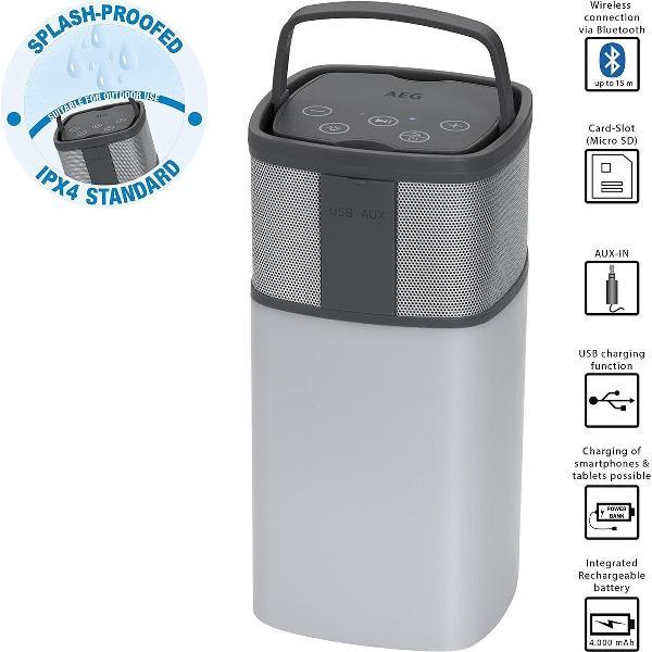 AEG Bluetooth speaker BSS 4841 19.5 x 9.5 x 69.5 cm grijs