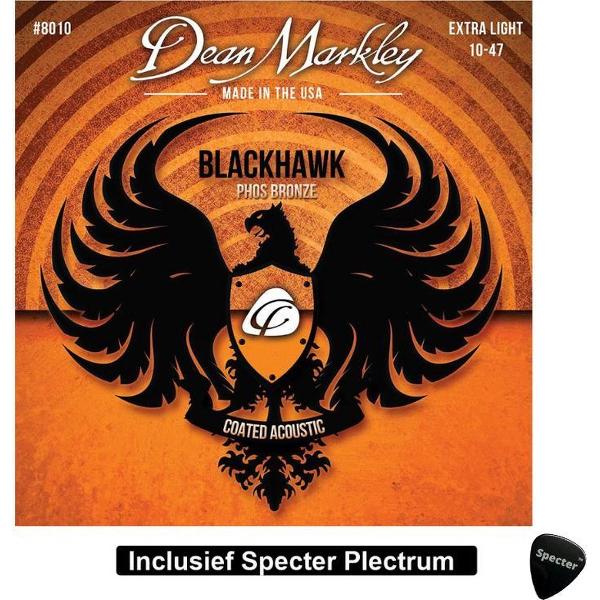 Dean Markley Blackhawk Akoestische gitaarsnaren Extra Light met Plectrum | Snarenset | Akoestisch