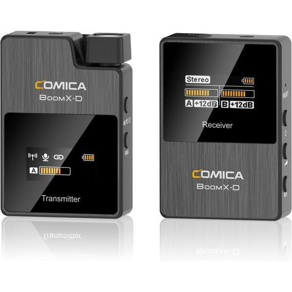 Comica BoomX-D D1 draadloze microfoon-set met zender en ontvanger voor camera en smartphone