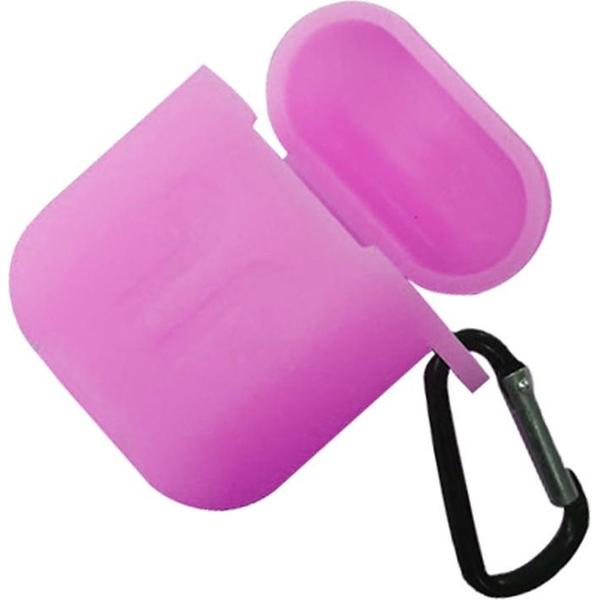 Apple AirPods - Siliconen Hoesje Case Cover - Glow in the Dark - Geschikt voor AirPods 1/2 - Kleur Paars