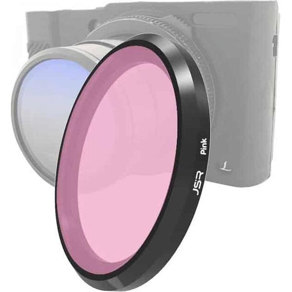 JSR gekleurde lensfilter voor Panasonic LUMIX LX10 (roze)