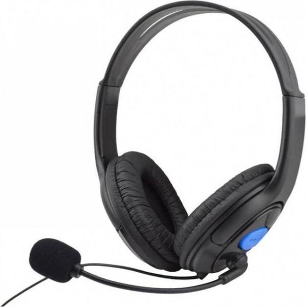 Headset - Microfoon - Gamer Headset - Verstelbare Hoofdband - 3.5 mm jack - Zwart met Blauw