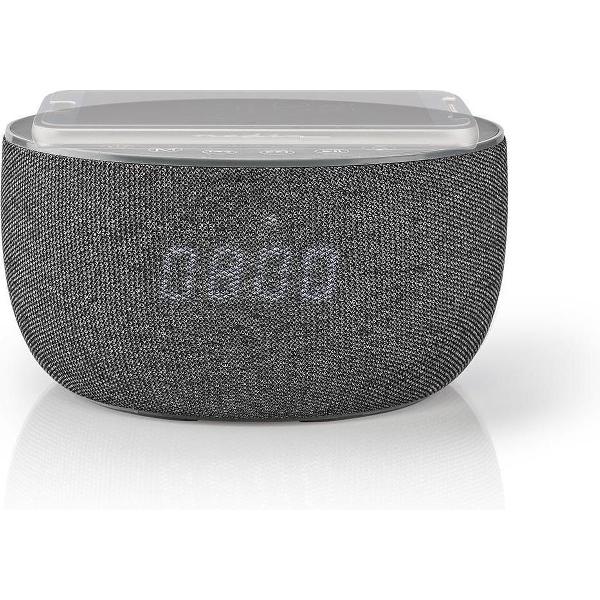 Bluetooth® Speaker met Draadloos Laden | 30 W | Tot 6 Uur Speeltijd | Wekkerradio | Grijs | LED Klok