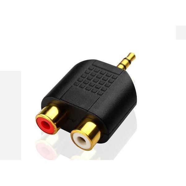 RCA naar aux converter - 3,5 mm audiojack mannelijk naar 2 vrouwelijk RCA-splitter