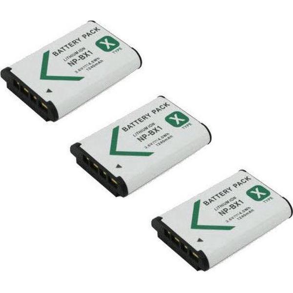 Set van 3 stuks accu voor Sony NP-BX1 batterij | Accu-shop.nl Huismerk