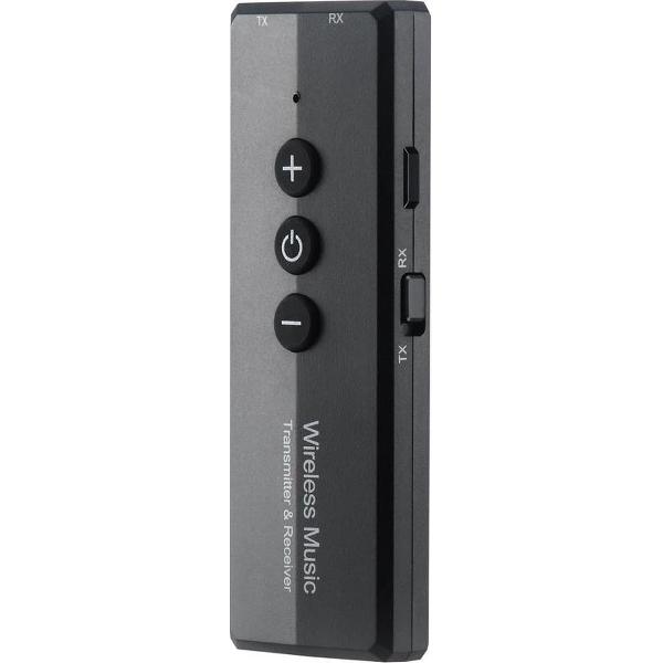 DrPhone XZ02 – Wireless Audio Transceiver – Bluetooth 5.0 – Zender & Ontvanger – 3 in 1 – RX / TX -Draadloze Adapter – Voor TV / PC - Zwart
