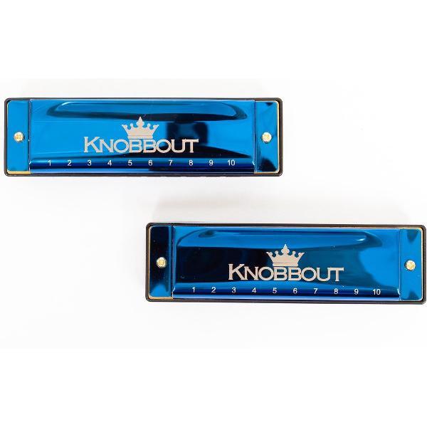 Set van 2 Mondharmonica's, Blauw