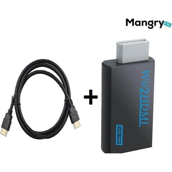 Verbeterde Premium Wii naar HDMI converter 1080P - 2020 / omvormer / adapter + HDMI kabel 1.5 meter - Mangry