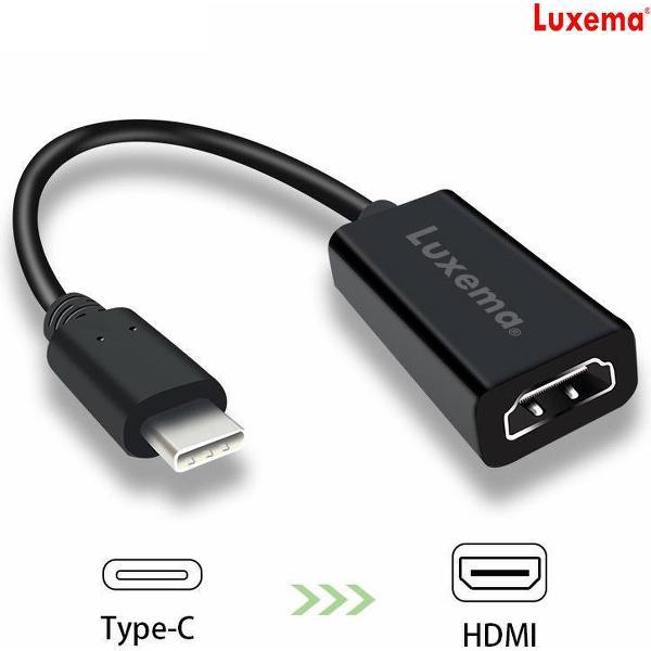 Luxema® - Usb C Naar HDMI Adapter - USB-C HUB 4K - Type-c to HDMI converter - Thunderbolt 3 - Compatible Apple Macbook - Chromebook - IMAC - Surface - XPS - Dell - Lenovo - Samsung - HP - Zwart - cadeau
