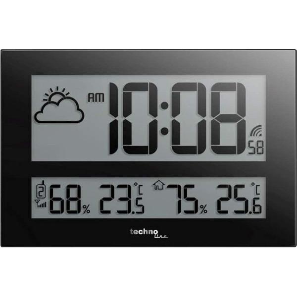 TECHNOLINE WS8011 JUMBO-klok / wekker (43 x 28 cm), radio-controlled, met weergave temperatuur en luchtvochtigheid