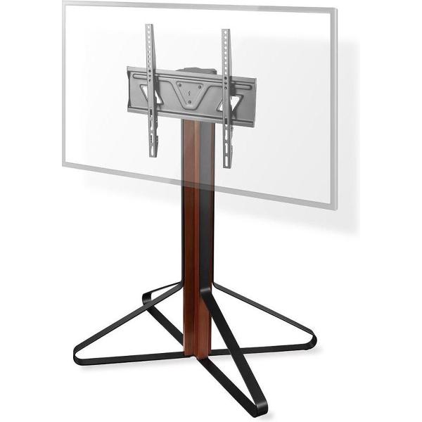 Nedis TVSM6050BK Tv-vloerstandaard 43 - 65 Inch Maximaal 35 Kg Vaststaand Ontwerp Zwart / Mahonie