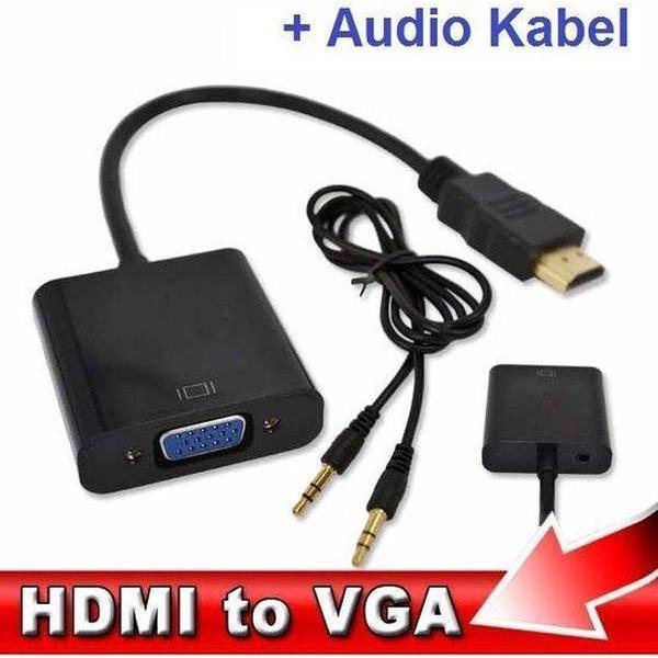 Garpex® HDMI naar VGA Adapter – Converter Omvormer – Inclusief audio kabel – PC Laptop Playstation Xbox DVD – HD 1080p