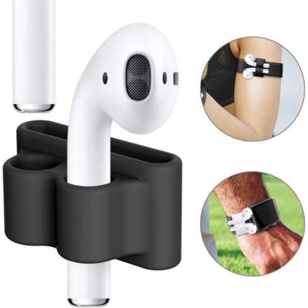 AirPods horlogebandhouder - Zwart - Apple Airpod-accessoireshouder - Hardlopen - Apple airpods bandje - Oortips - Hardloopaccessoires - Airpods accessoires voor oefeningen