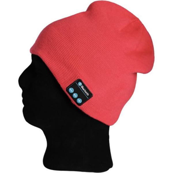 Bluetooth muts - Bluetooth beanie muts - Rood / Fuchsia - Ingebouwde koptelefoon / speakers en microfoon