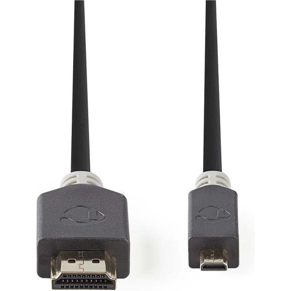 High Speed ​​HDMI™-Kabel met Ethernet | HDMI™ Connector | HDMI™ Connector | 4K@30Hz | 10.2 Gbps | 2.00 m | Rond | PVC | Antraciet | Polybag