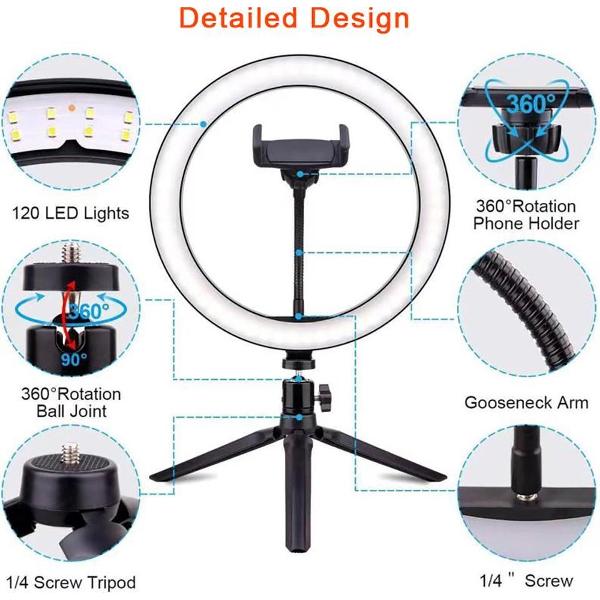 Ring light 10 inch met statief