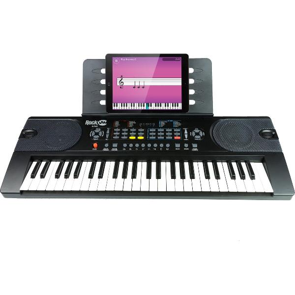 RockJam draagbare piano met 49 toetsen en piano-nootstickers en lessen