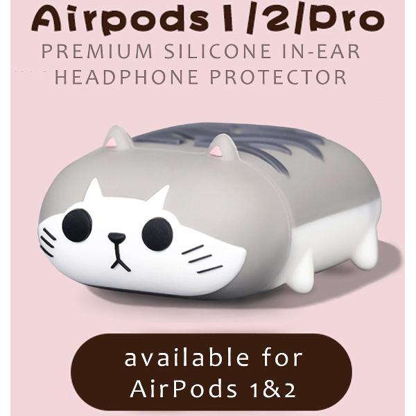 Grijze Kat Airpod Case 1&2|Grijze Cat Cartoon Airpod Case