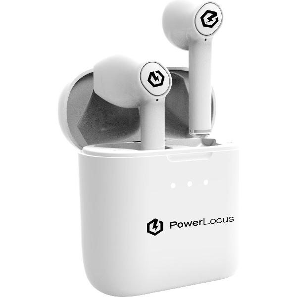 PowerLocus PLX Volledig Draadloze in-ear Oordopjes - USB-C- 44 uur speeltijd - Wit