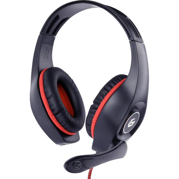 GEMBIRD gaming headset with volume control red-black 3.5 mm