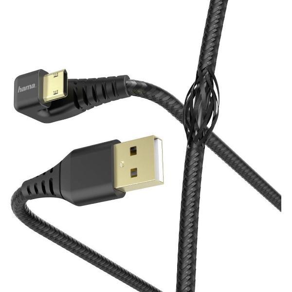 Hama Oplaad-/gegevenskabel Gamer USB-A - Micro-USB 1,5 M Zwart
