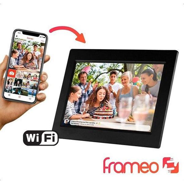 Digitale fotolijst met WiFi en Frameo App – Fotokader - 10 inch - Pora – HD+ -IPS Display – Zwart - Micro SD - Touchscreen