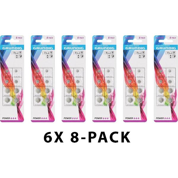 Grundig Knoopcel batterijen - Alkaline - 1.5V - Voordeelverpakking 48 batterijen