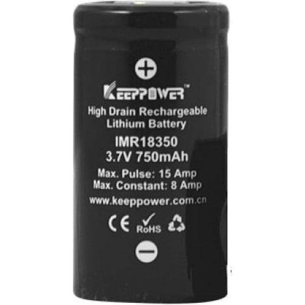 IMR18350 battery 750mAh 15A max discharge li-ion high drain battery 3.7V