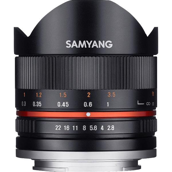 Samyang 8mm F2.8 Umc Fisheye II - Prime lens - geschikt voor Fujifilm X - Zwart