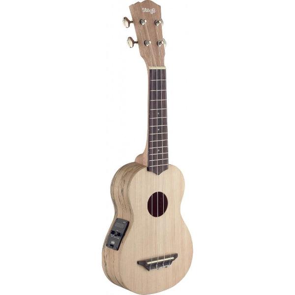 Stagg USX-SPA-SE elektro-akoestische sopraan ukulele met massief sparren top