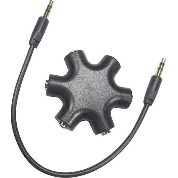 Audio splitter, Hoofdtelefoon splitter, koptelefoon splitter, 3.5mm, zwart