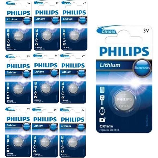 10 Stuks - Philips CR1616 3v lithium knoopcelbatterij