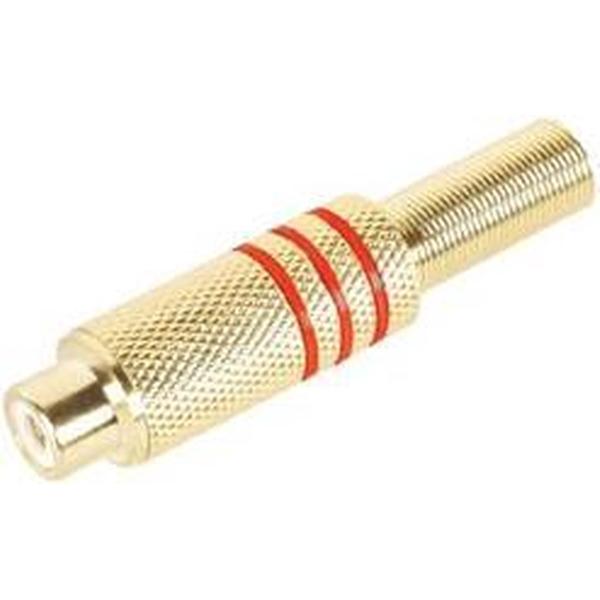 Vrouwelijke Rca Plug - Verguld - Rood