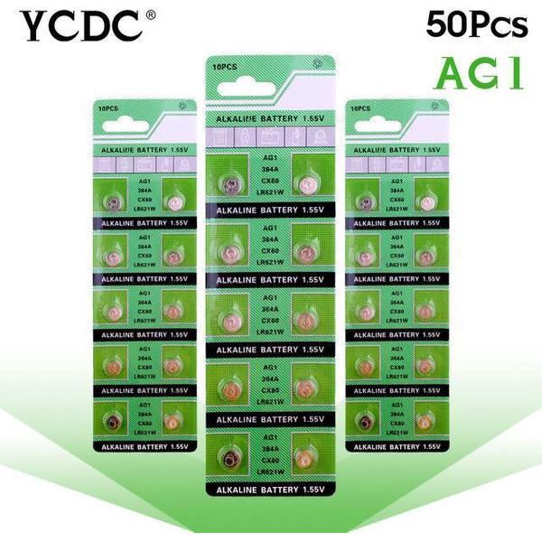 50 Stuks Ag1 Knoopcel Batterijen LR621 364 SR621