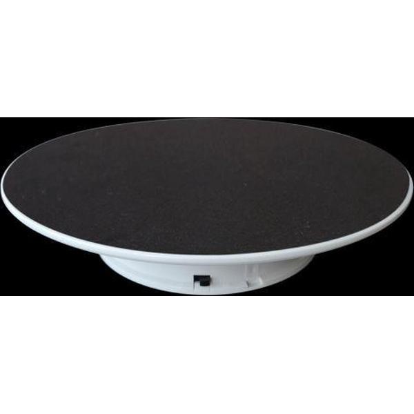 25cm 360 graden elektrische roterende draaitafel Displaystandaard Video-opnamerekwisieten Draaitafel voor fotografie, laad 3kg, aangedreven door batterij (zwart wit)