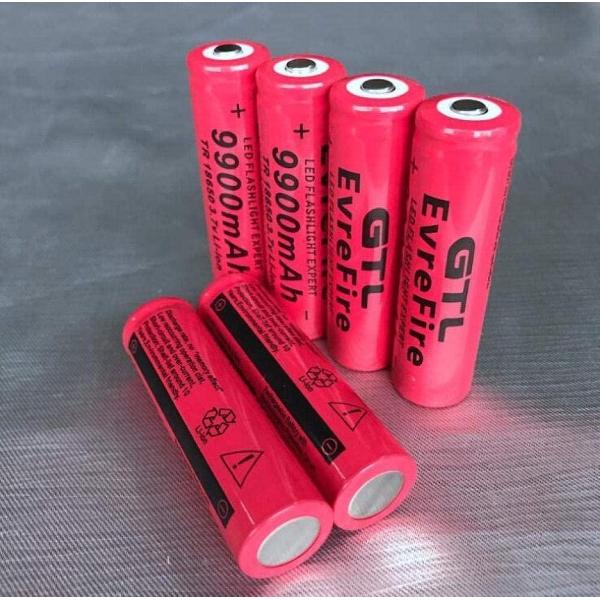 6x GTL 18650 Oplaadbare Batterij - 9900mAh - 3.7V