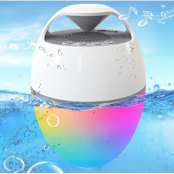 KENN Zwembadspeaker Met LED Verlichting - Douchespeaker - Volledig Waterdicht - Speaker Met Onderwater Lichtshow - Draagbare Bad Speaker - Krachtig Geluid