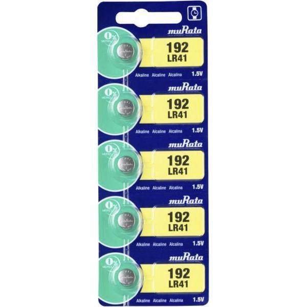 5 stuks Sony / Murata LR41 Knoopcel Alkaline 1.5 V 45 mAh