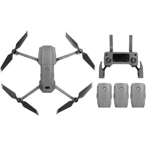 Sunnylife Carbon Fiber Waterproof All-surround 3D PVC Sticker Kit voor DJI Mavic 2 Pro / Zoom Drone Quadcopter (Zilver)