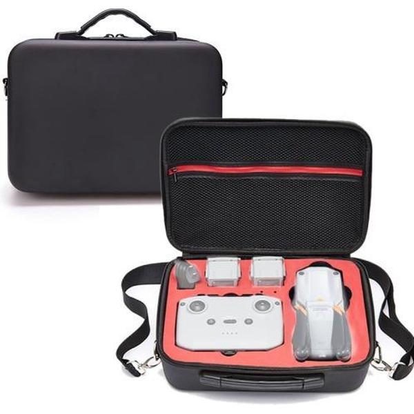 Portable Single Shoulder Storage Travel Carrying PU Cover Case Box voor DJI Air 2S (zwart + rode voering)