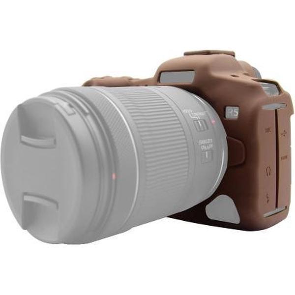 PULUZ zachte siliconen beschermhoes voor Canon EOS R5 (koffie)